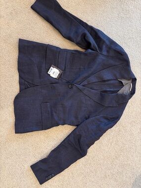 Peserico Linen Navy Blazer Size IT50 (US40R) Made in Italy NWT MSRP $935